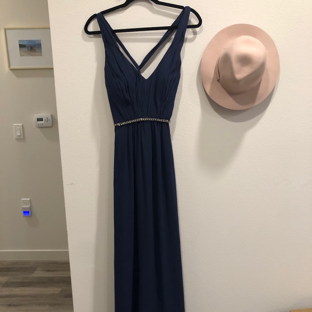 Navy Blue Long dress, wedding guest dress, formal, semi-formal, bridesmaid